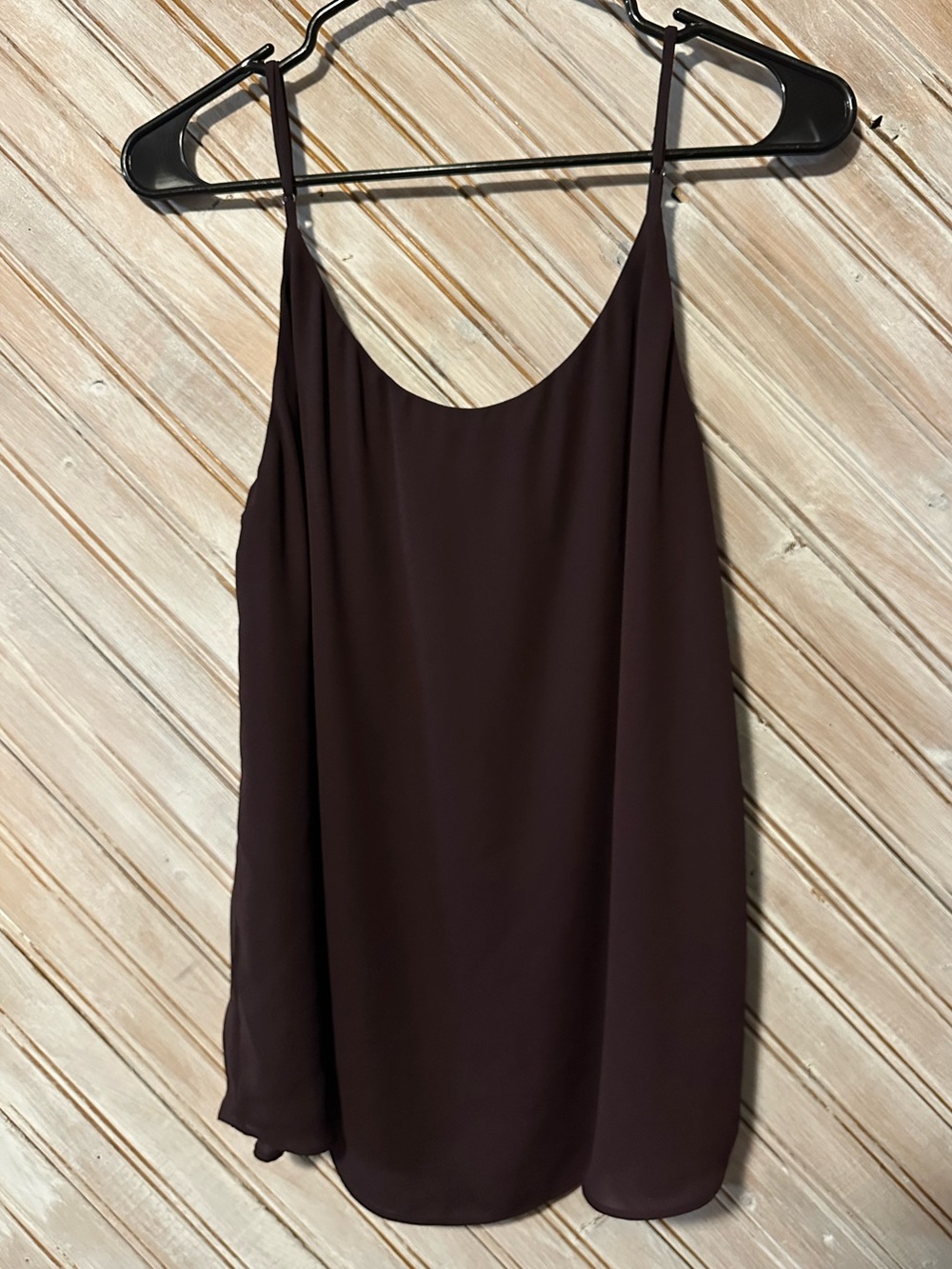 Babaton Dark Maroon Lightweight Spaghetti Adjustable Strap Mesh Tank Top - Picture 8 of 9